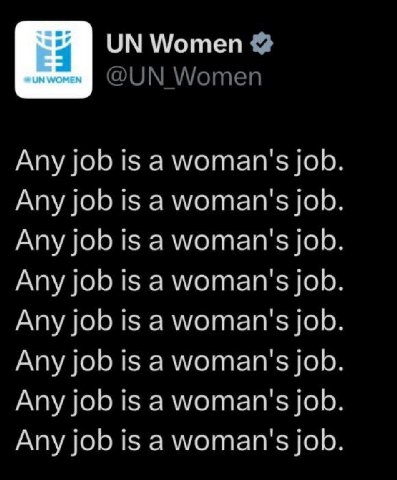 Women Any job 15 awoman's job. Any job is а мотап'$ job. Any job is awoman's job. Any job 15 job. Any job is а мотап'$ Job. Any job is awoman's job. Any job is awoman's job. Any job is job.