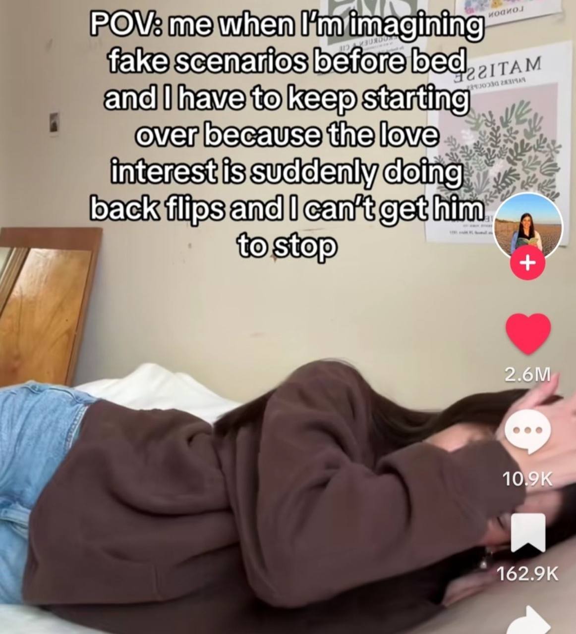 POV: me when fake scenarios bed and have to keep over beca interest back flips Slop