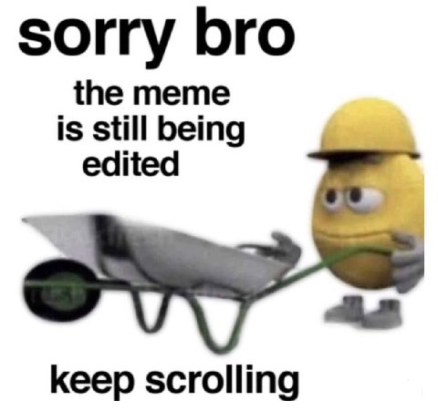 sorry bro the meme is still being edited keep scrolling