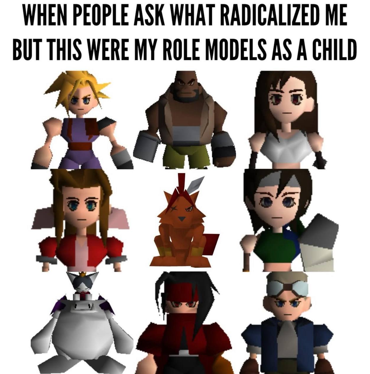 WHEN PEOPLE АЗК WHAT RADICALIZED ME BUT THIS WERE MY ROLE MODELS AS A CHILD a