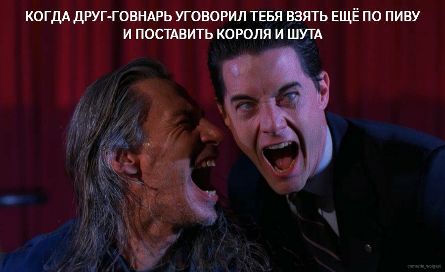 КОГДА ДРУГ-ГОВНАРЬ УГОВОРИЛ ТЕБЯ ВЗЯТЬ ЕЩЁ ПО ПИВУ И ПОСТАВИТЬ КОРОЛЯ И ШУТА