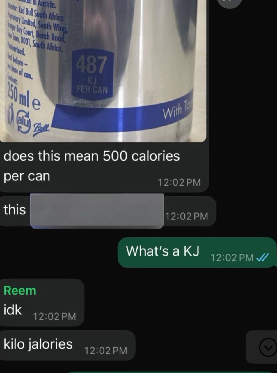 does this mean 500 calories per can this What's a idk kilo jalories