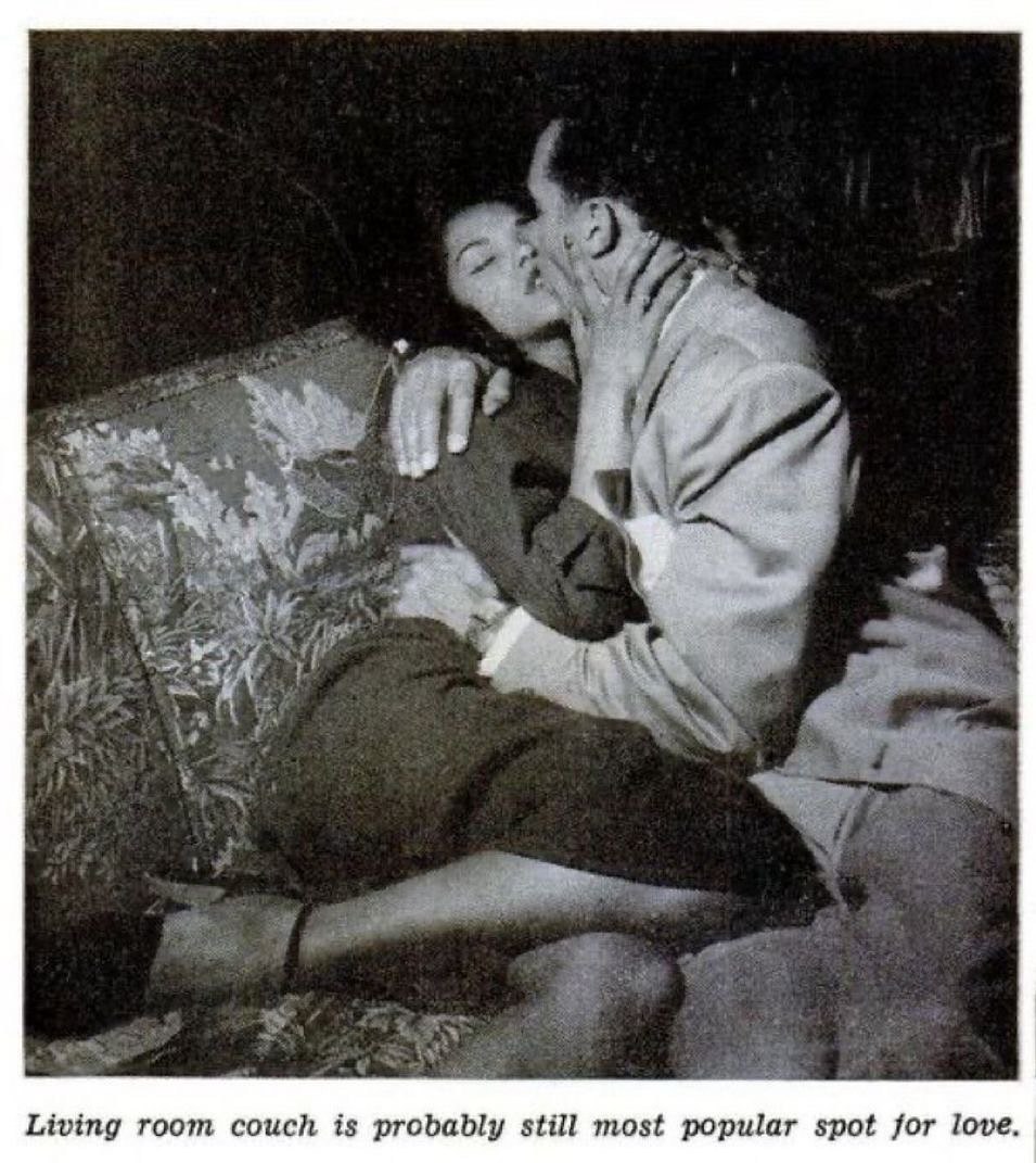 Living room couch is probably still most popular spot for love.