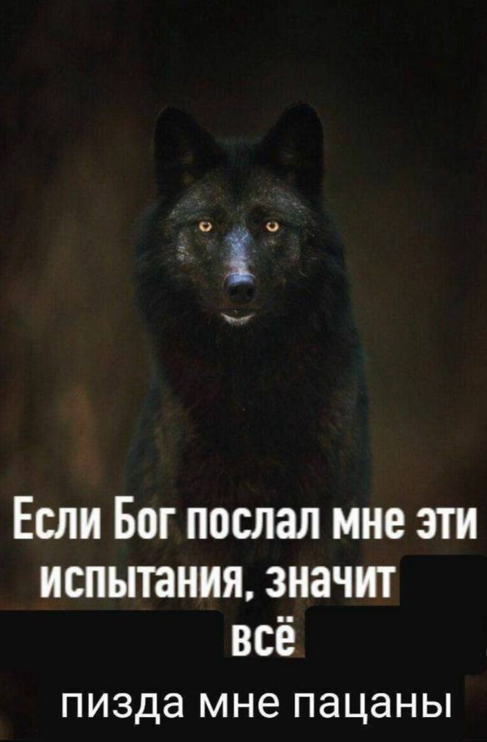 Если Бог послал мне эти испытания, значит всё пизда мне пацаны