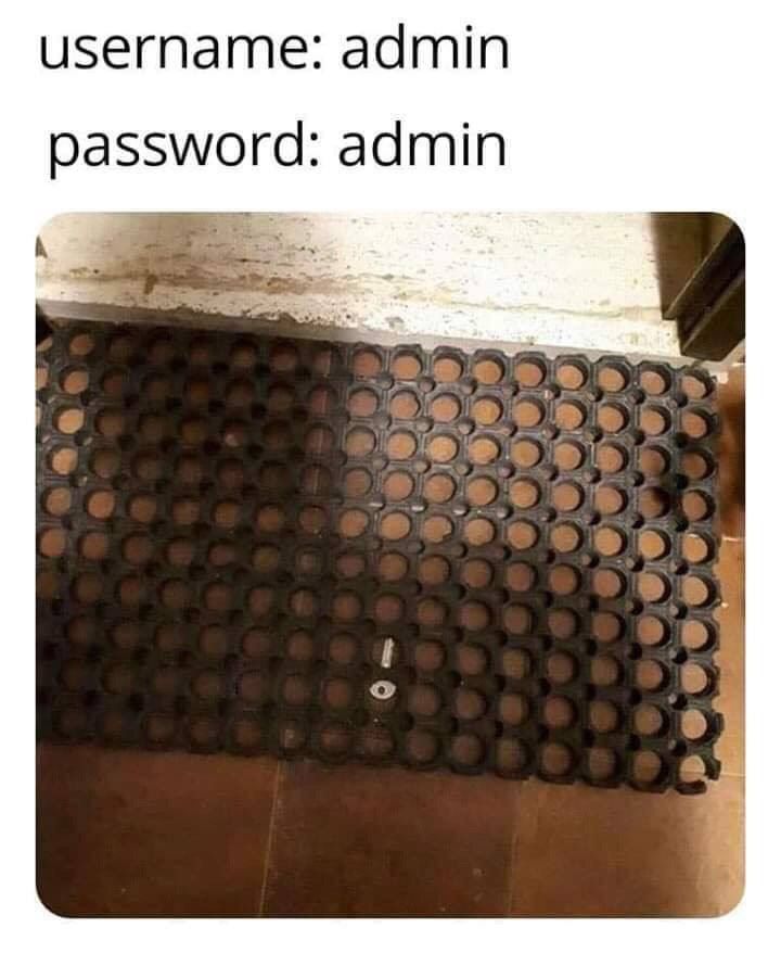 username: admin admin