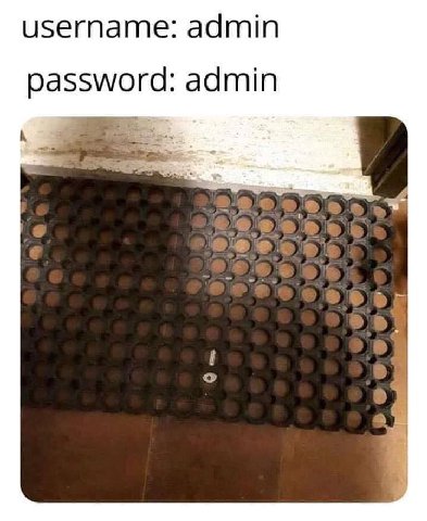 username: admin admin