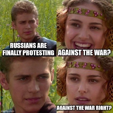 RUSSIANS ARE FINALLY PROTESTING AGAINST THE WAR? AGAINST THE WAR RIGHT?