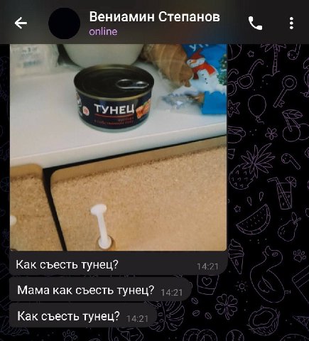 Вениамин Степанов online ТУНЕЦ Как съесть тунец? Мама как съесть тунец? Как съесть тунец?