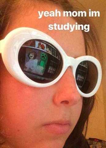 yeah mom studying