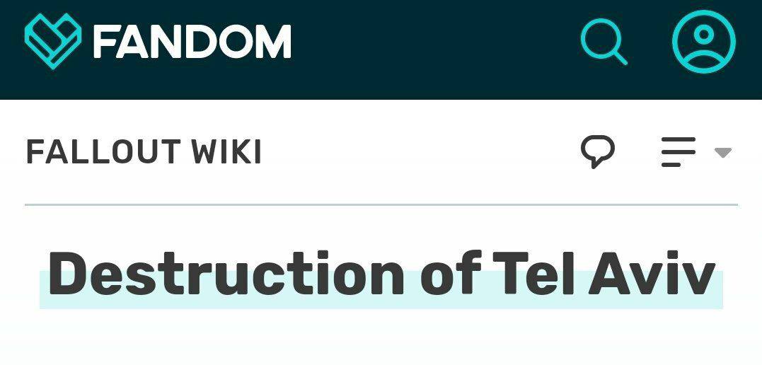 FANDOM FALLOUT WIKI Destruction of Tel Aviv