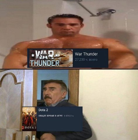 War Thunder а Dota 2 ОБЩЕЕ ВРЕМЯ В ИГРЕ РОТА 2
