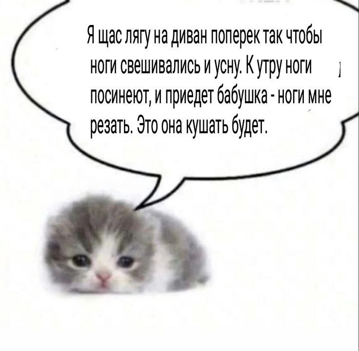 Я щас лягу диван поперек так чтобы ноги свешивались и усну. Кутруноги посинеют, и приедет бабушка ноги мне резать, это она кушать будет,