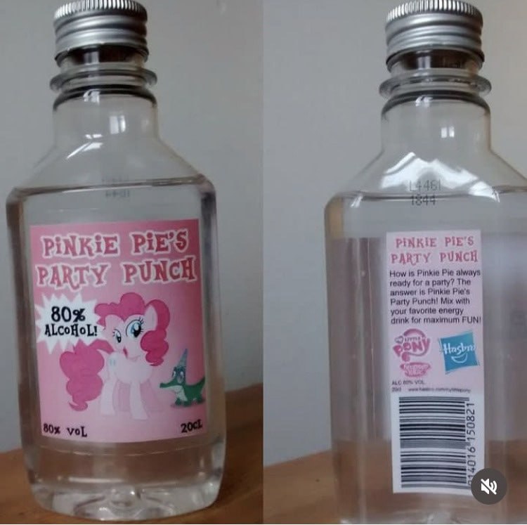 PINKIE PIE’ PARTY PUNCH В} у PUNC How is Pie always ready for a party? The angwer is Pinkie Party Mix with 80% your favorite energy drink for maximum PUN! 4 i 4, 80% voL