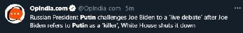 Looking forward to world leader Bloodsports livestreams when the President of India is the mod who has to say:

''Ok Vladimir we have a $100 superchat from Tonald Drumpf asking 

'Is it possible to ba