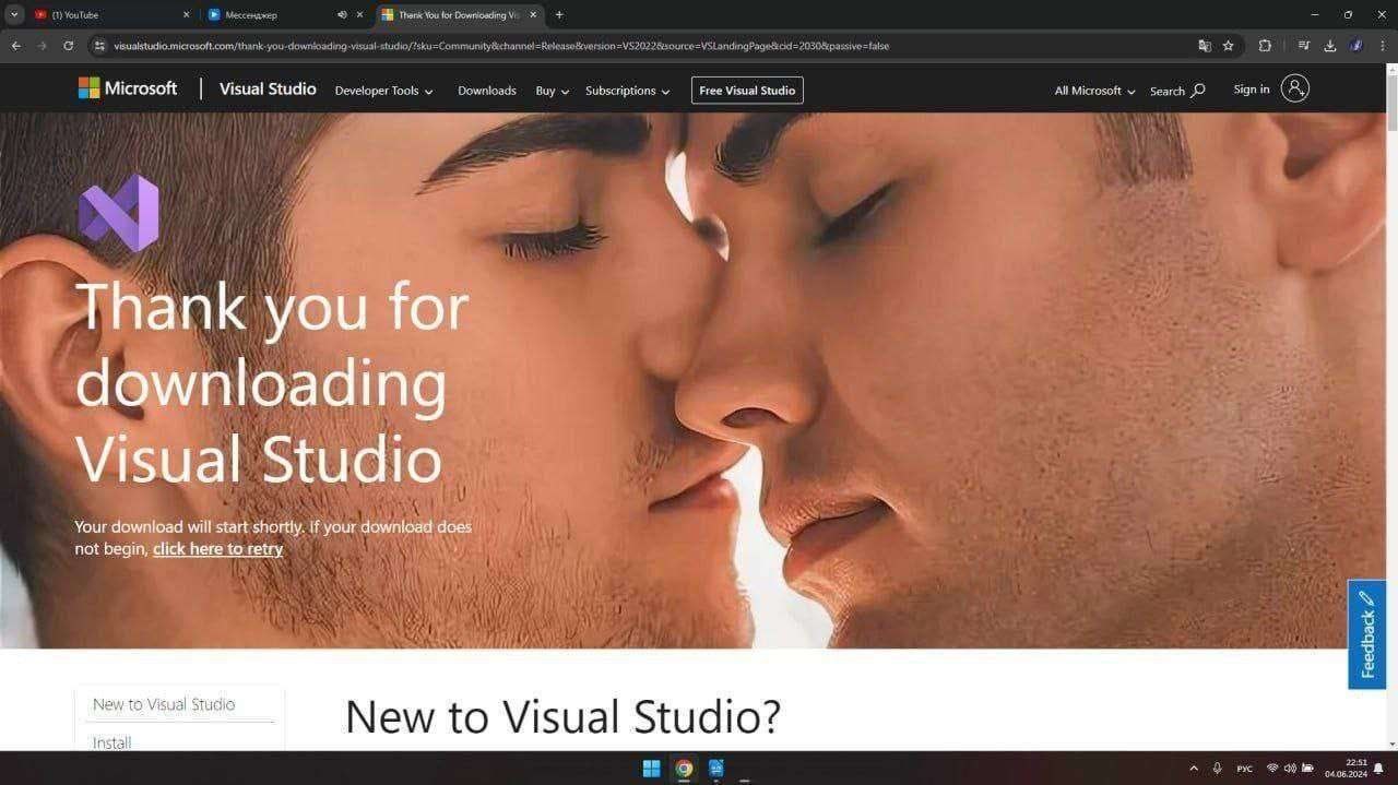 Microsoft Visual Studio Visual Thank you for downloading Visual Studio Your download will start shortly. If your download does not begin, click here to retry New то Visual New to Visual Studio? instal