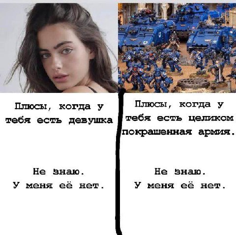 74) Плюсы, когда у Плюсы, тебя есть девушка тебя есть целиком покрашенная армия. Не знаю. Не знаю. У меня её нет. У меня её нет.