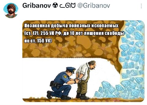 Gribanov @Gribanov Незаконная добыча полезных ископаемых 255 no свободы nojcr. 9 А 1 В