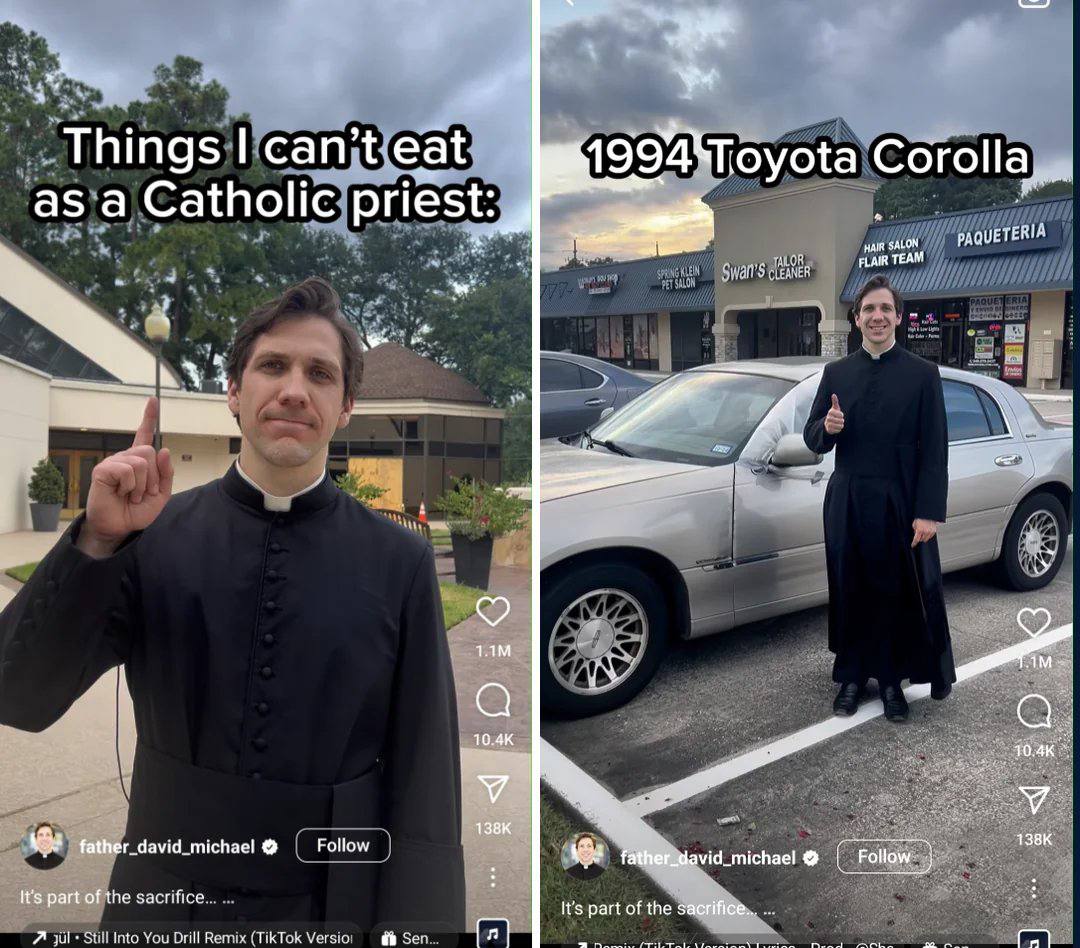 Things can’t eat Corolla as a Catholic priest: 98 TEAM a лам father_david michael Follow michael [Follow It's part of the [я] It's part of the sacrifice,