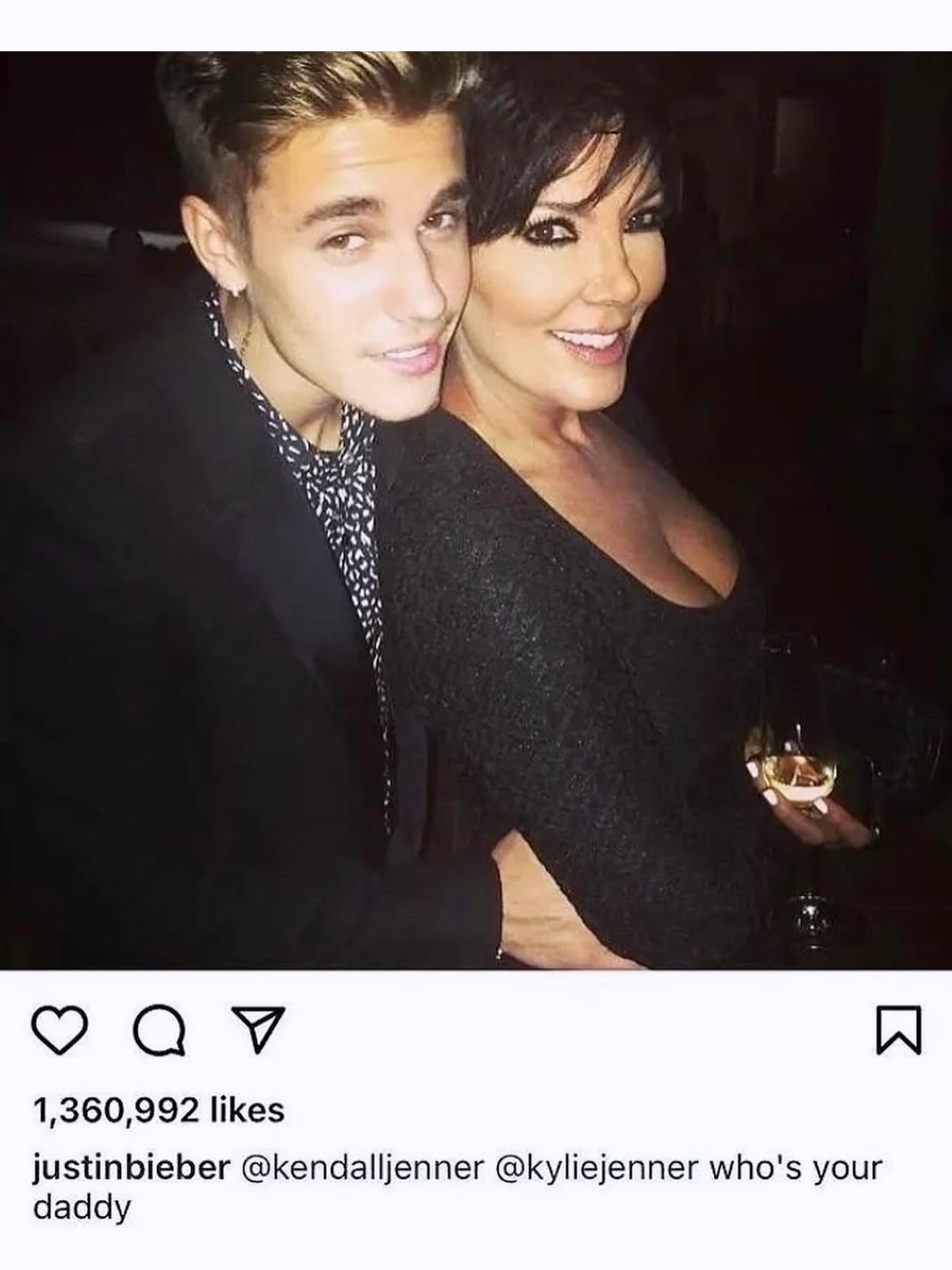 1,360,992 likes justinbieber @kendalljenner @kyliejenner who's your daddy