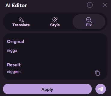 Editor Translate Style Fix Original nigga Result niggaer 4