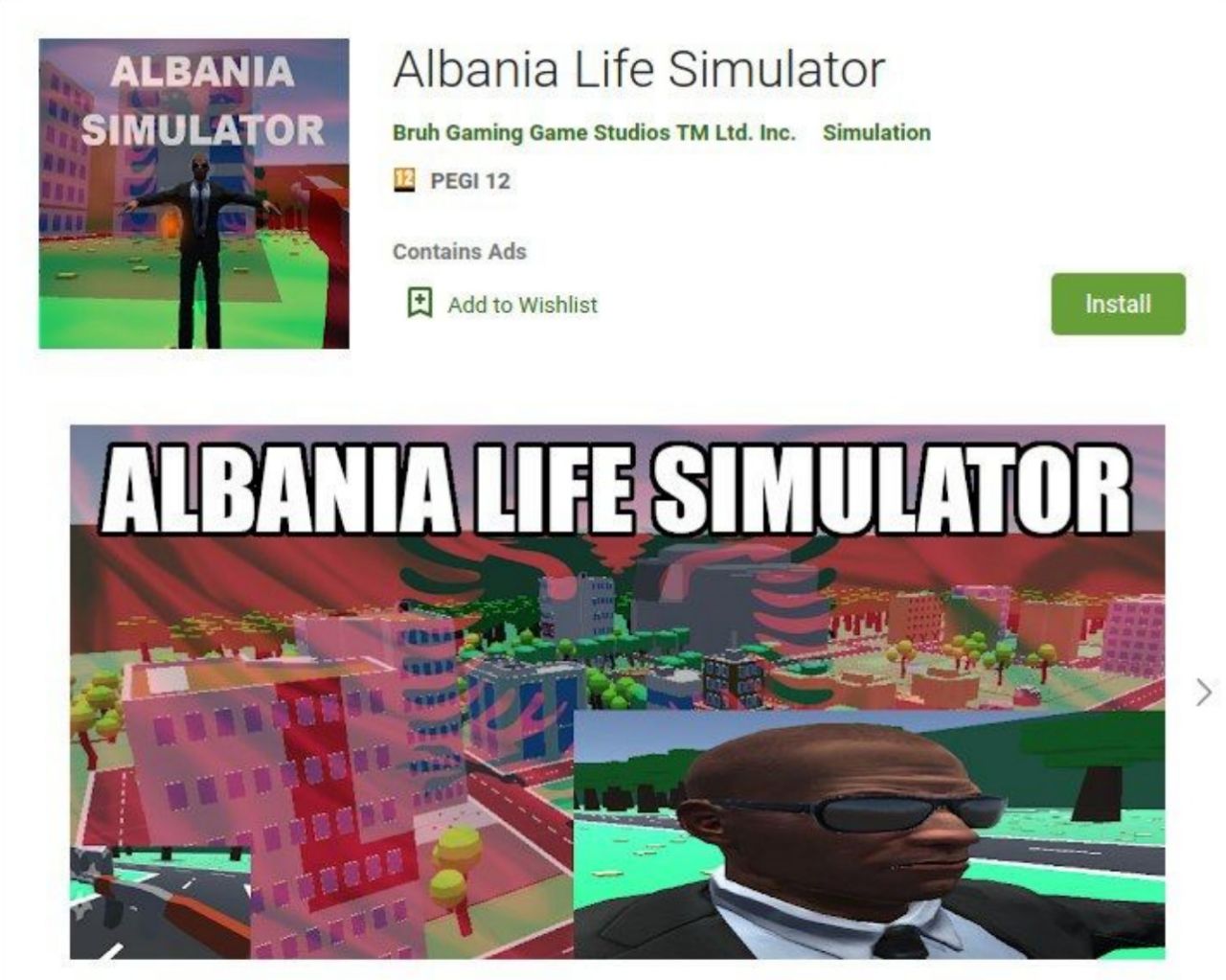 ALBANIA Albania Life Simulator SIMULATOR Bruh Gaming Game Studios Ltd. Inc. Simulation 12 Contains Ads я Add to Wishlist SIMULATOR