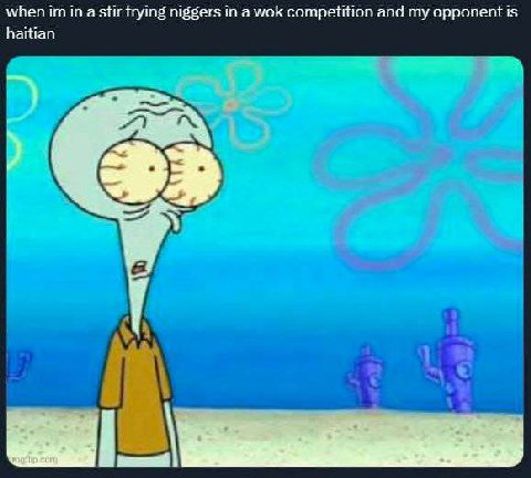 when in a stir frying niggers а wok competition and my opponent is haitian у