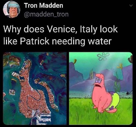 Tron Madden Why does Venice, Italy look like Patrick needing water у