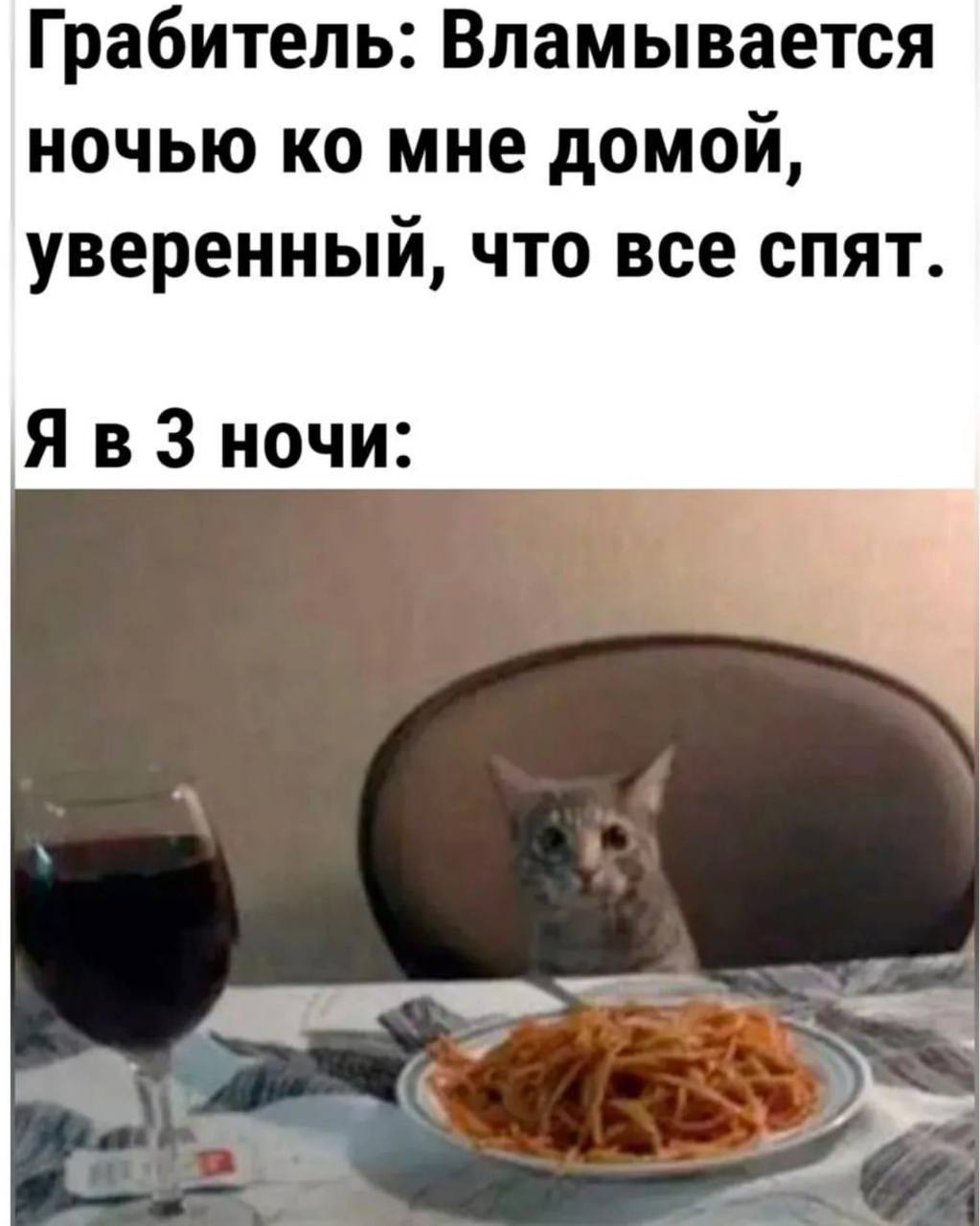 Грабитель: Вламывается ночью мне домой, уверенный, что все спят. 3 ночи: