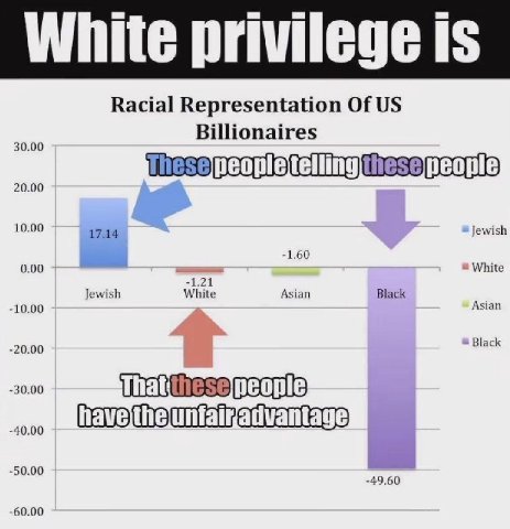 White privilege is Racial Representation Of 30.00 Billionaires 20.00 10.00 17.14 Jewish -1.60 0.00 White Jewish hite Asian Black Asian 10.00 20.00 Black 30.00 40.00 50.00 49.60 60.00