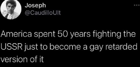 Joseph America spent 50 years fighting the USSR Just to become а gay retarded version of