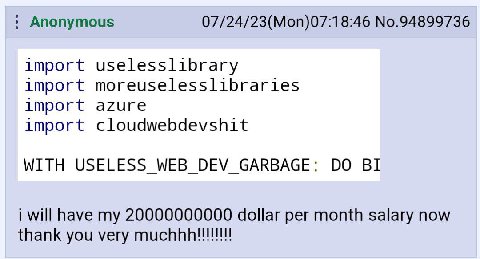 that's true for 99% of "programming" jobs