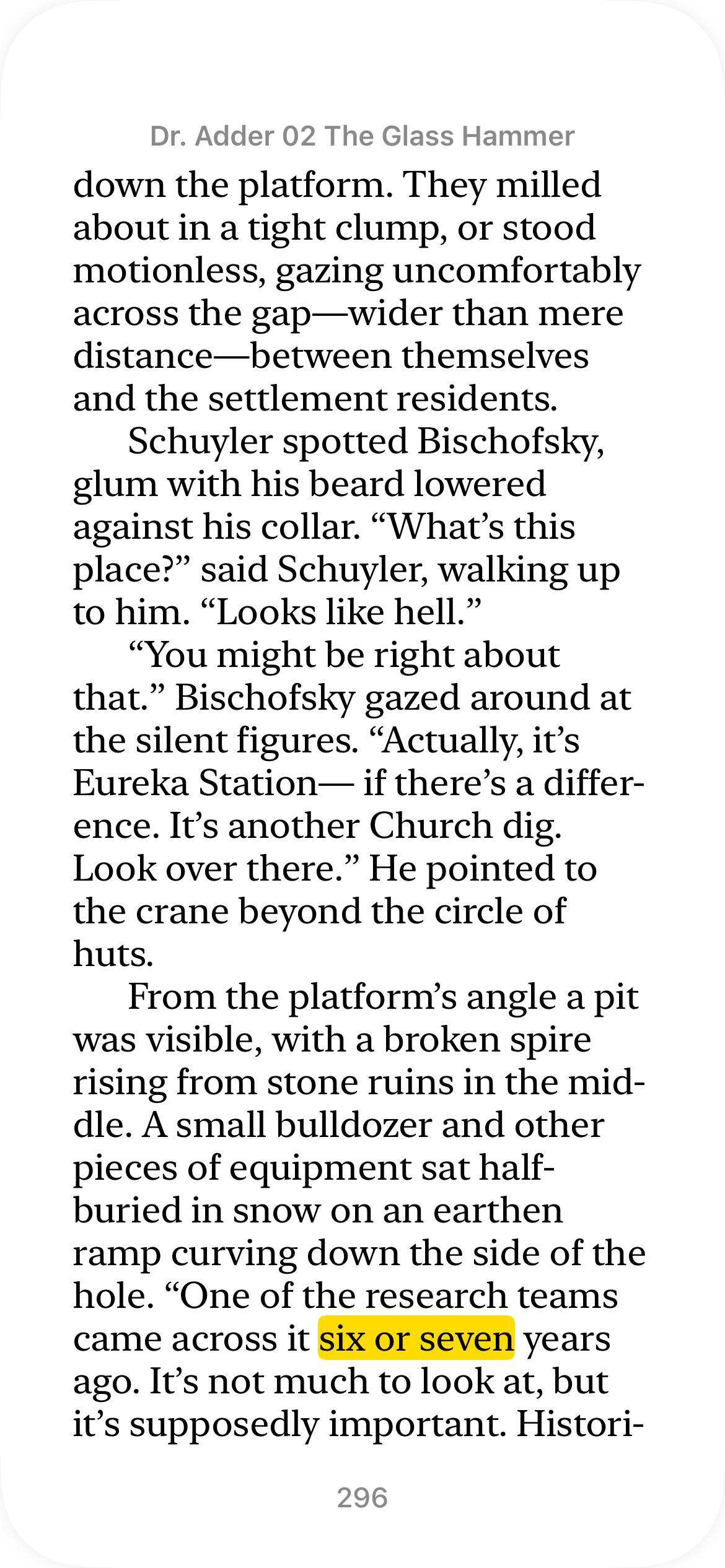 jammer down the platform. They milled about in a tight clump, or stood motionless, gazing uncomfortably across the gap—wider than mere distance—between themselves and the settlement residents. Schuyle