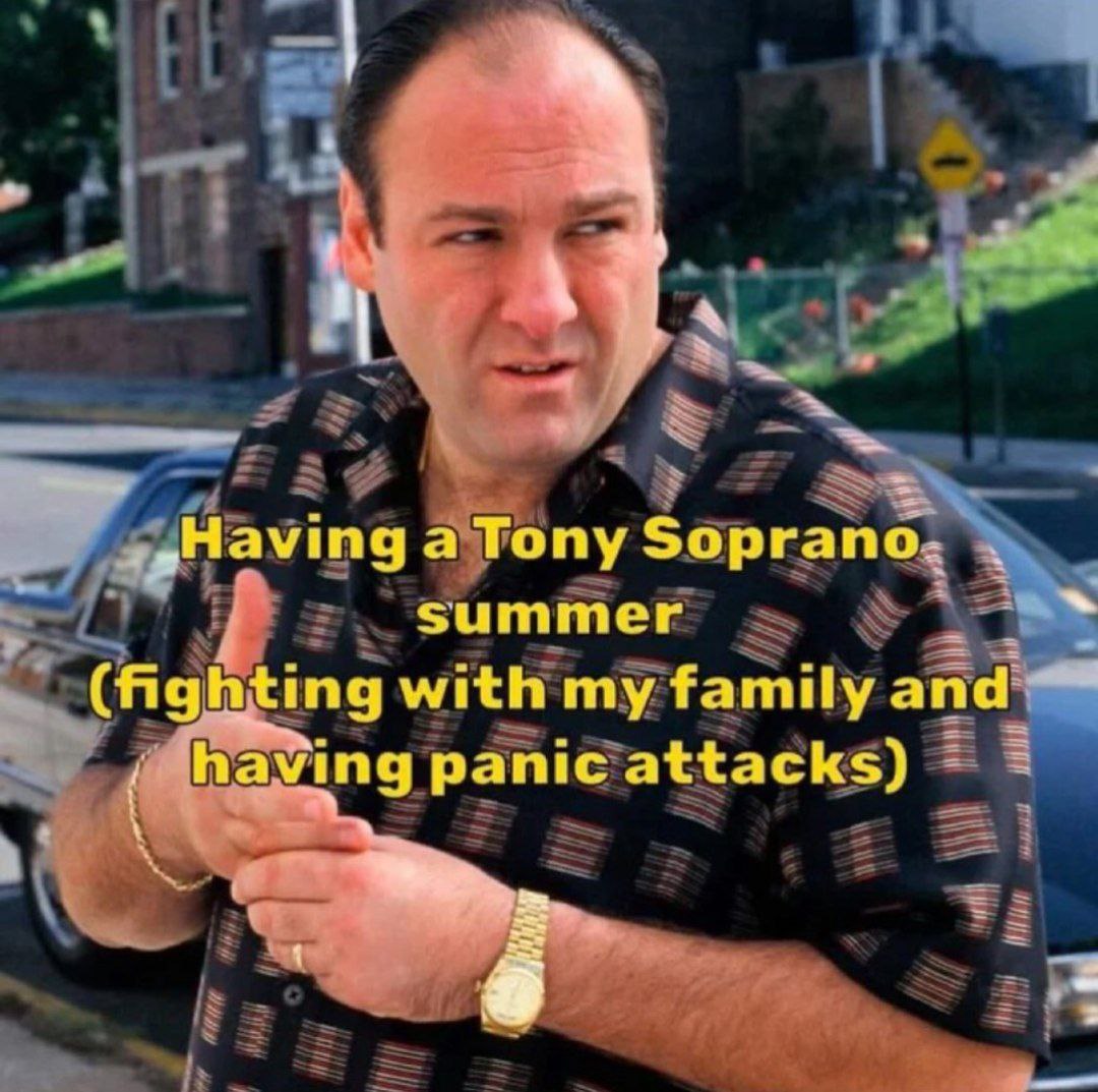 a Tony Soprano summer with my family and having panic attacks)