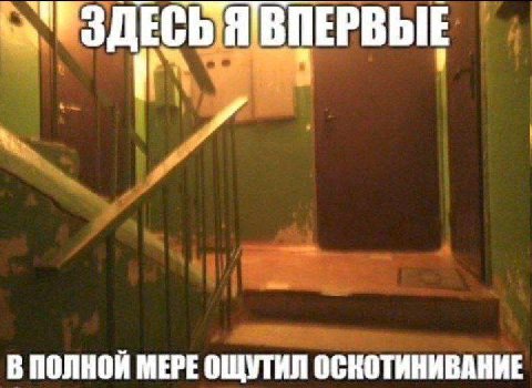 ВПЕРВЫЕ В ПОЛНОЙ МЕРЕ ОЩУТИЛ ОСКОТИНИВАНИЕ