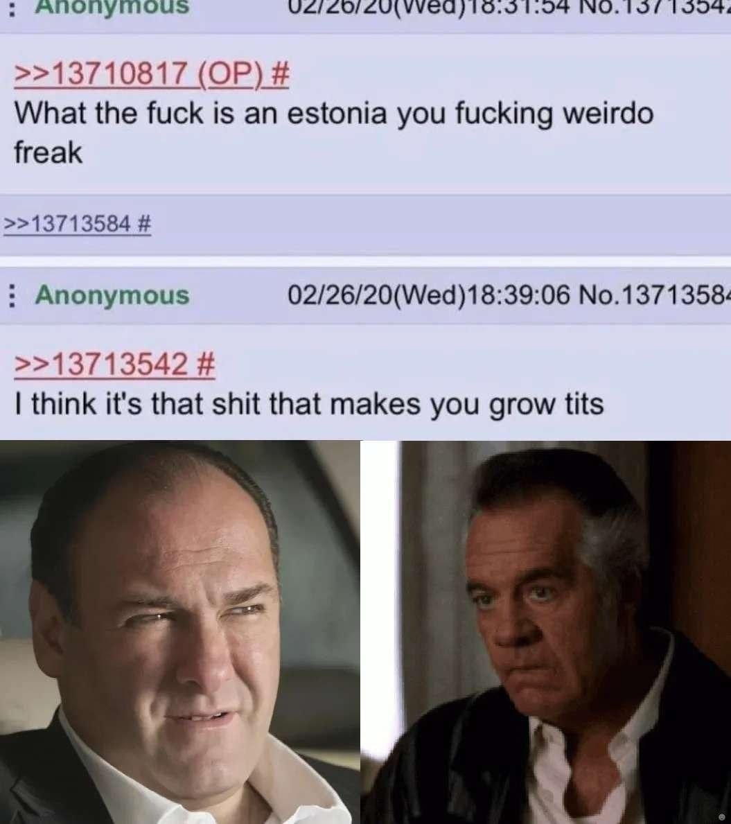 10.90 1.0% >>13710817 What the fuck is an estonia you fucking weirdo freak >>13713584 Anonymous 02/26/20(Wed)18:39:06 No.1371358: >>13713542 think it's that shit that makes you grow tits