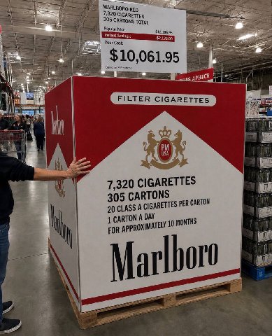 MARLBORO RED 7,320 CIGARETTES 305 CARTONS TOTAL Your Cost: $10,061.95 a 1 7,320 CIGARETTES 3 ETTES PER CARTON 20 CLASS А CIGAR 1 CARTON 10 MONTHS FOR APPROXIM Marh