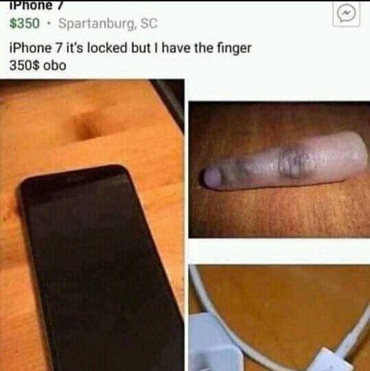 350 iPhone 7 it's locked but have the finger 350$ obo 8