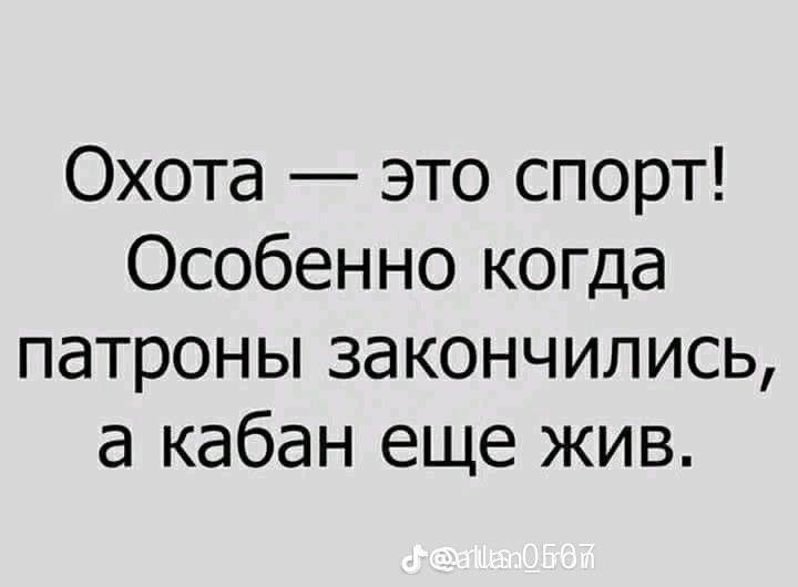 Охота это спорт! Особенно когда патроны закончились, а кабан еще жив.