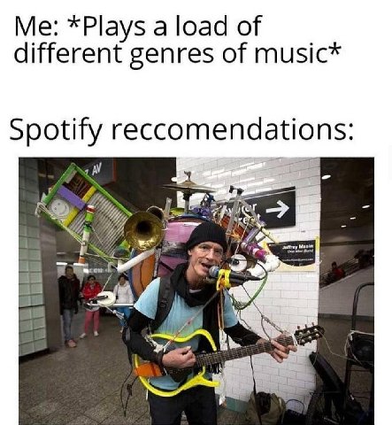 *Plays а load of different genres of music* Spotify reccomendations: 4