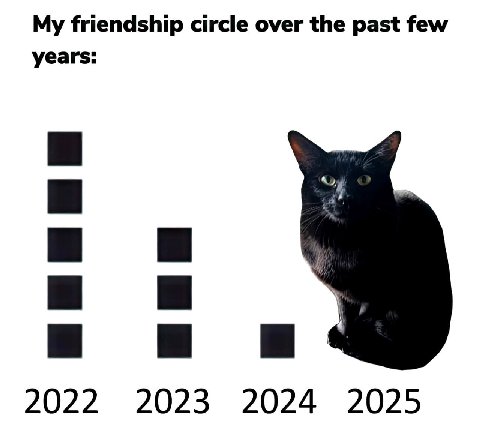 My friendship circle over the past few years: и 2022 2023 2024 2025
