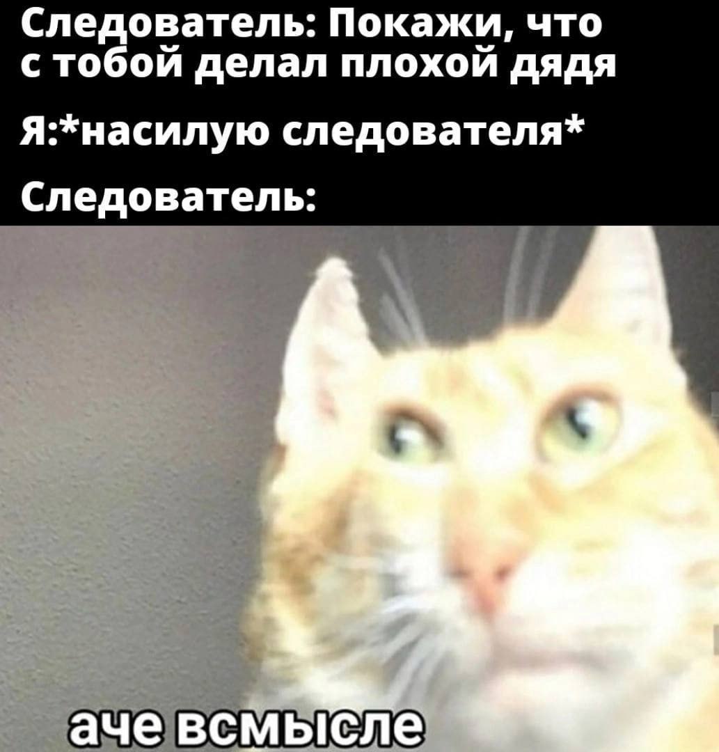 Следователь: Покажи, что с тобой делал плохой дядя Я:*насилую следователя* Следователь: ачевсмысле