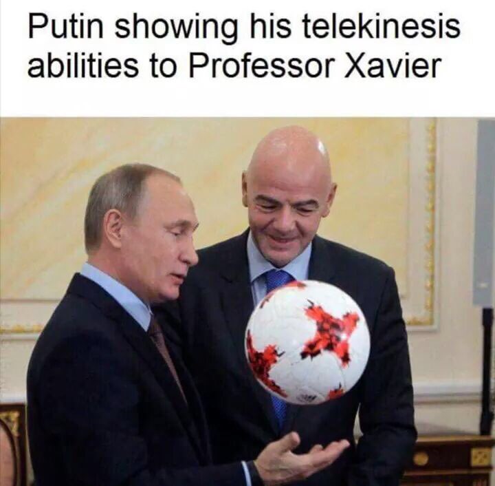 Putin showing his telekinesis abilities to Professor Xavier