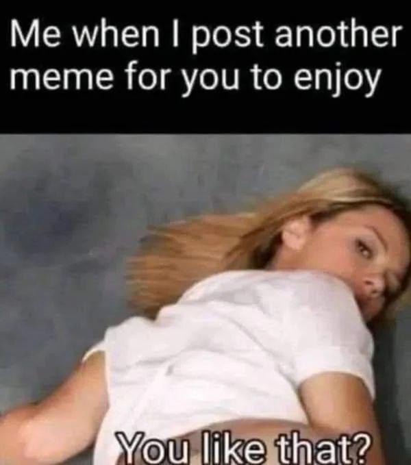 Me when post another meme for you to enjoy