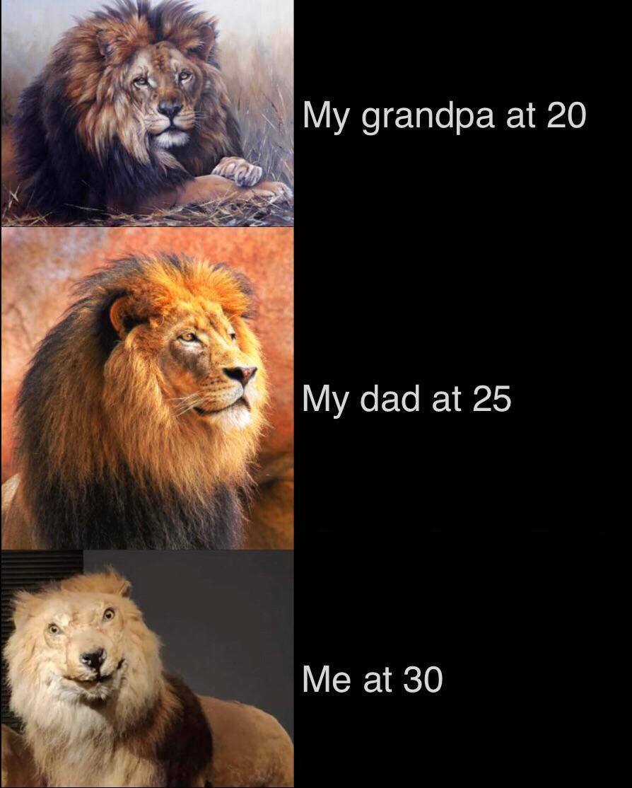 grandpa at 20 даа at 25 at 30