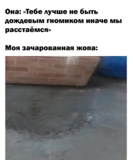 Она: Лебе лучше не быть дождевым гномиком иначе мы расстаёмся» Моя зачарованная жопа: