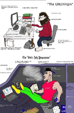 "Тре GNU/Virgin" Demands recognition for linux because of a few shitty tools he Greasy fedora tipping atheist made Proud communist Lectures in Spanish Fat and disgusting foo scared to ever touch ring 
