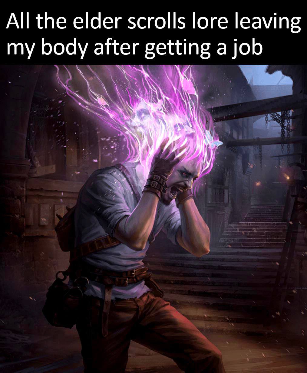 All the elder scrolls lore leaving my body after getting a job