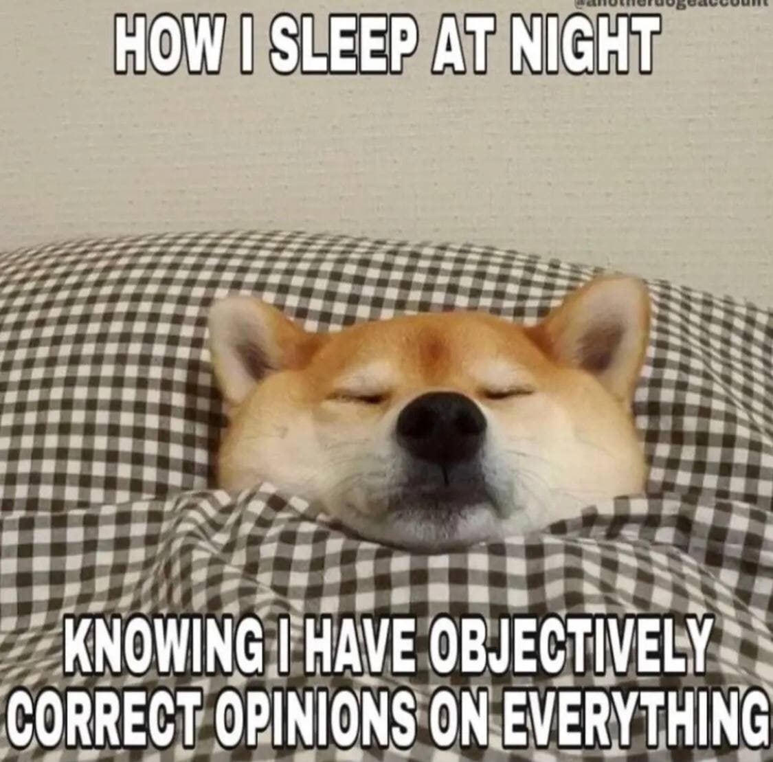 HOW SLEEP AT NIGHT KNOWING HAVE CORRECT OPINIONS
