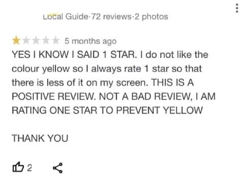Guide-72 photos 5 months ago YES KNOW SAID 1 STAR. not like the colour yellow so always rate 1 star so that there is less of it on my screen. THIS ISA POSITIVE REVIEW. NOT A BAD REVIEW, RATING ONE STA