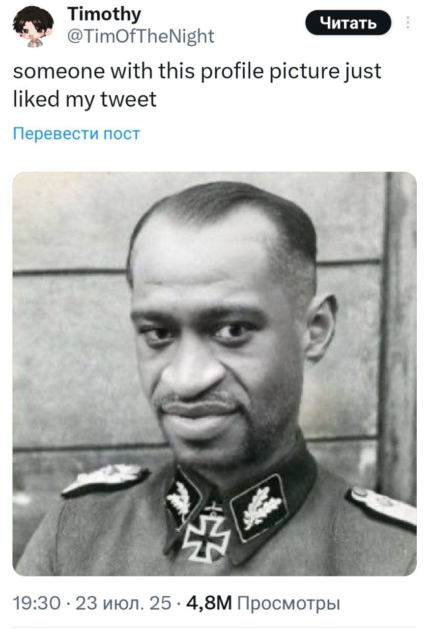 Timothy @TimOfTheNight someone with this profile picture just liked my tweet Перевести пост 3 19:30 23 июл. 25 Просмотры